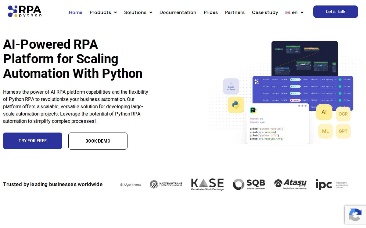 Pythonrpa website preview