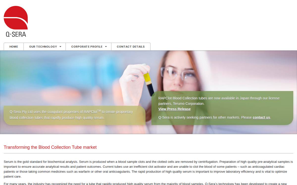 Q Sera website preview