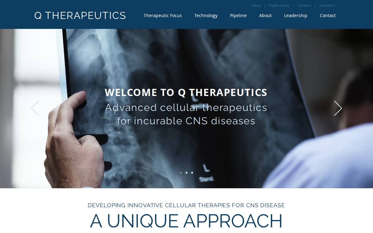 Q Therapeutics website preview