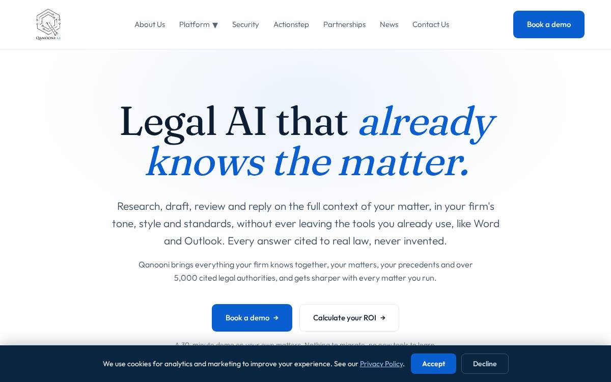 Qanooni website preview