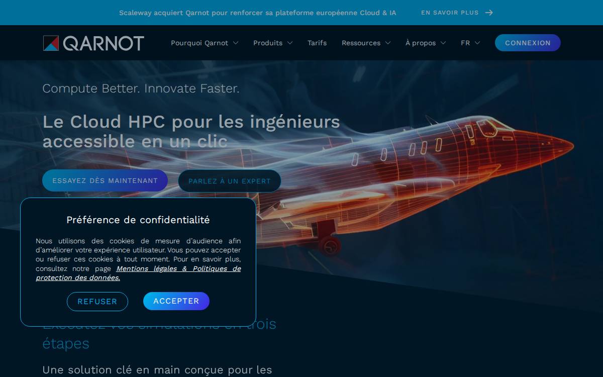 Qarnot Computing website preview