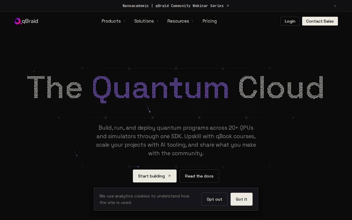 qBraid website preview