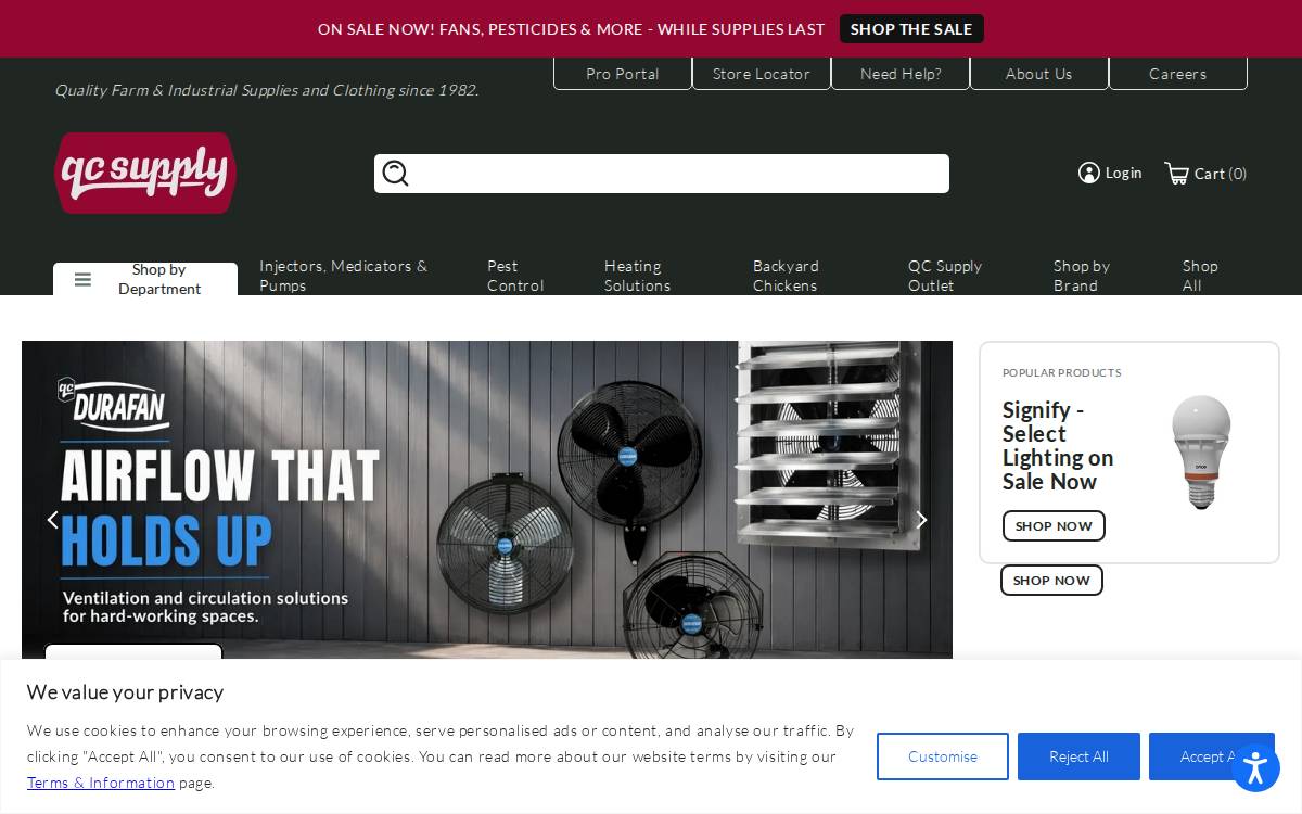 QC Supply website preview