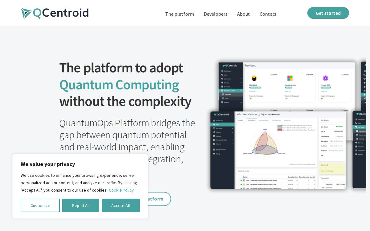 QCentroid website preview