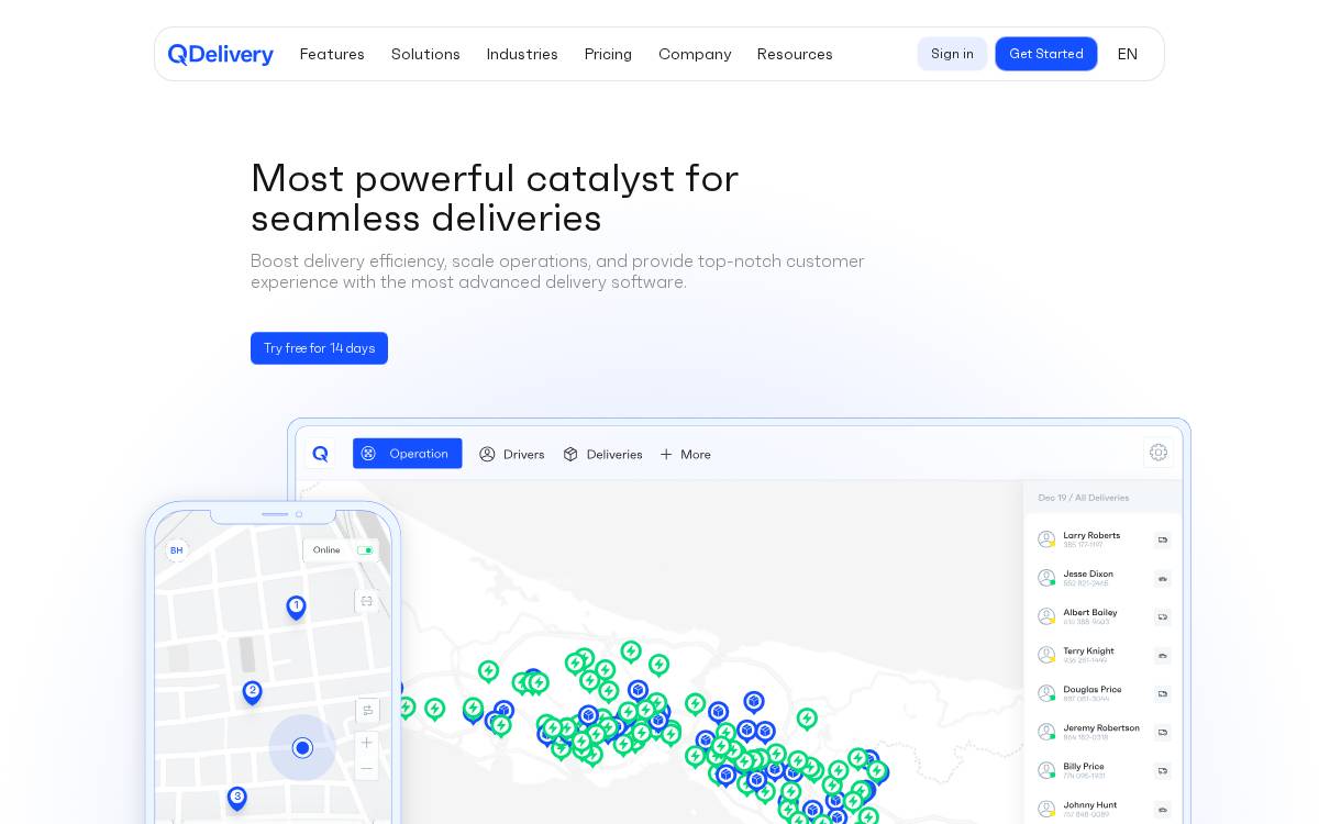 QDelivery website preview