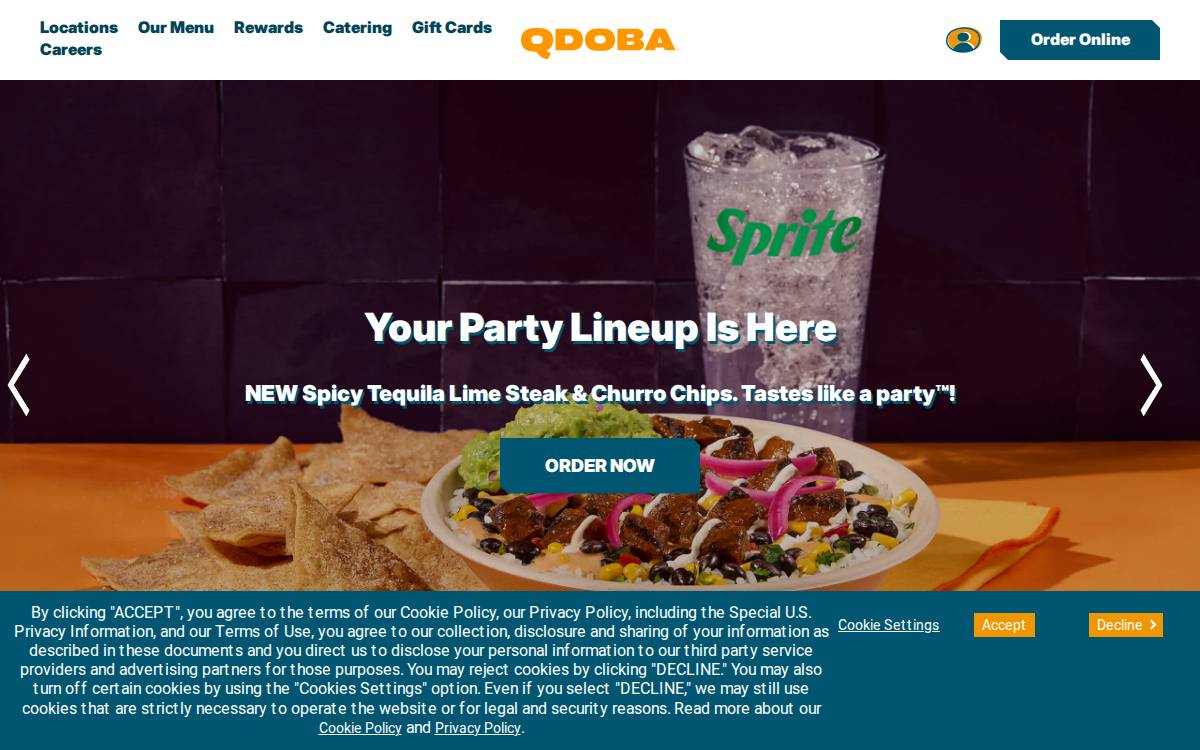 QDOBA website preview