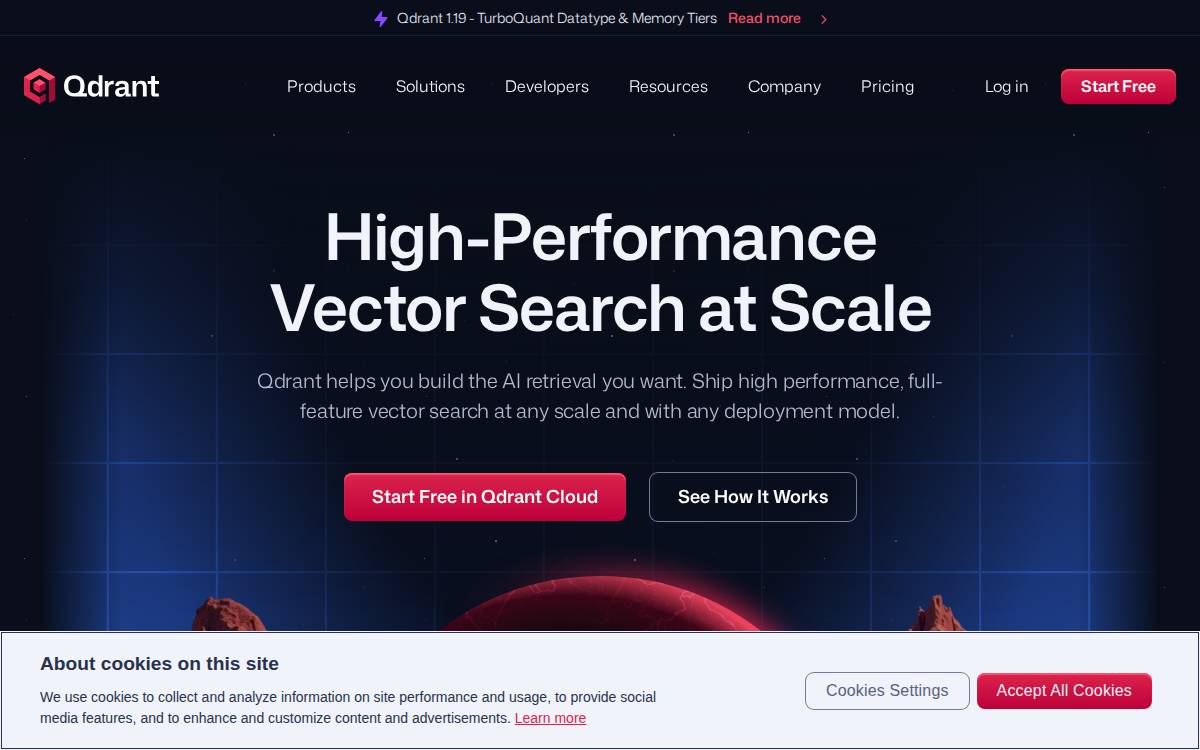 Qdrant website preview