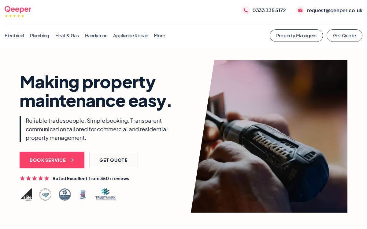 Qeeper website preview
