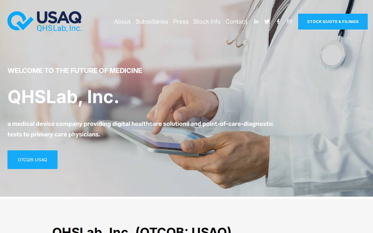 QHSLab website preview