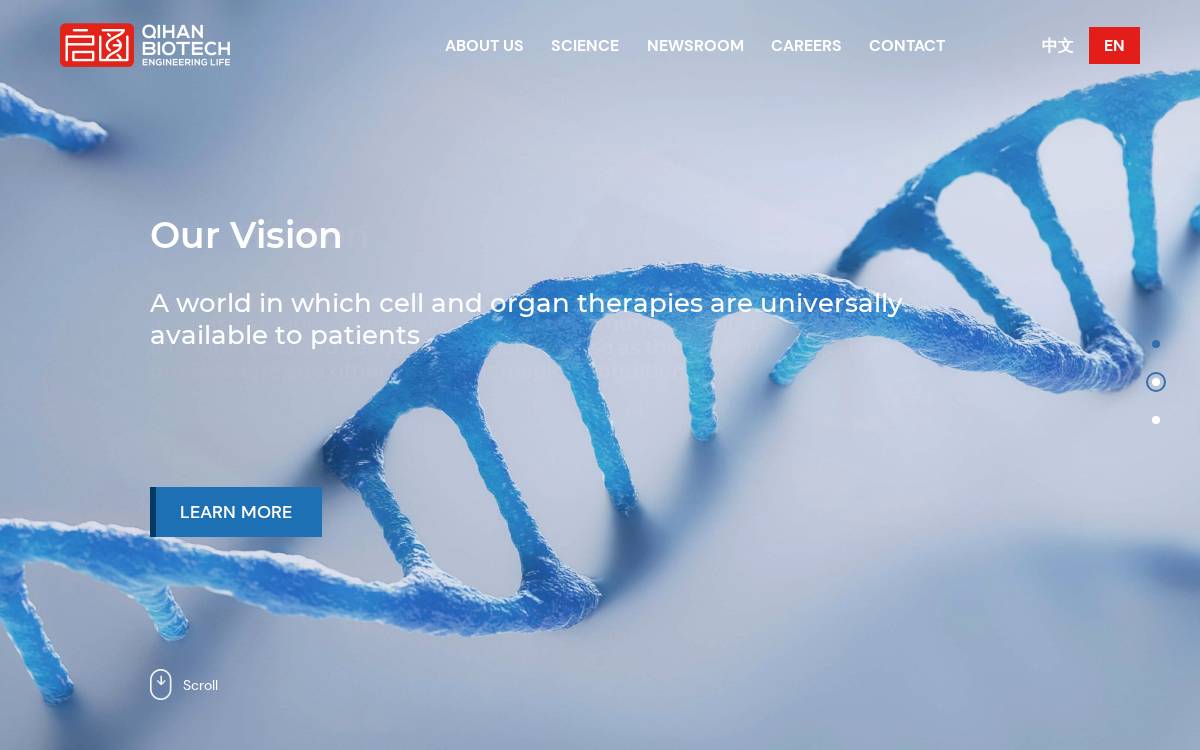Qihan Biotech website preview
