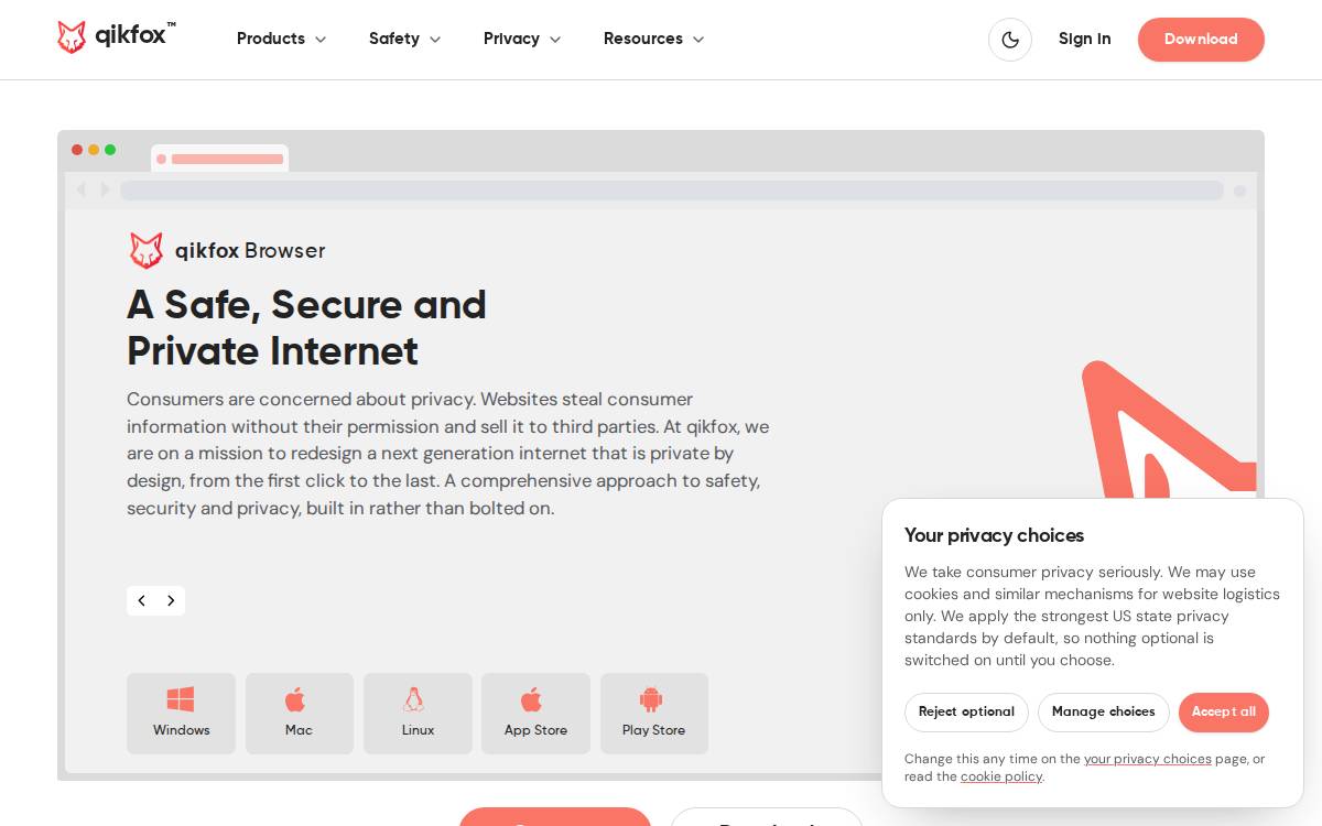 Qikfox website preview