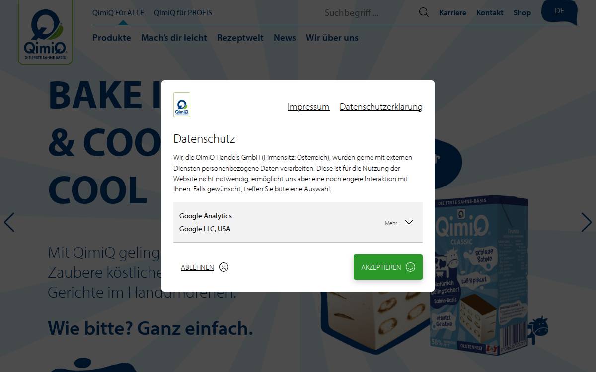 QimiQ website preview