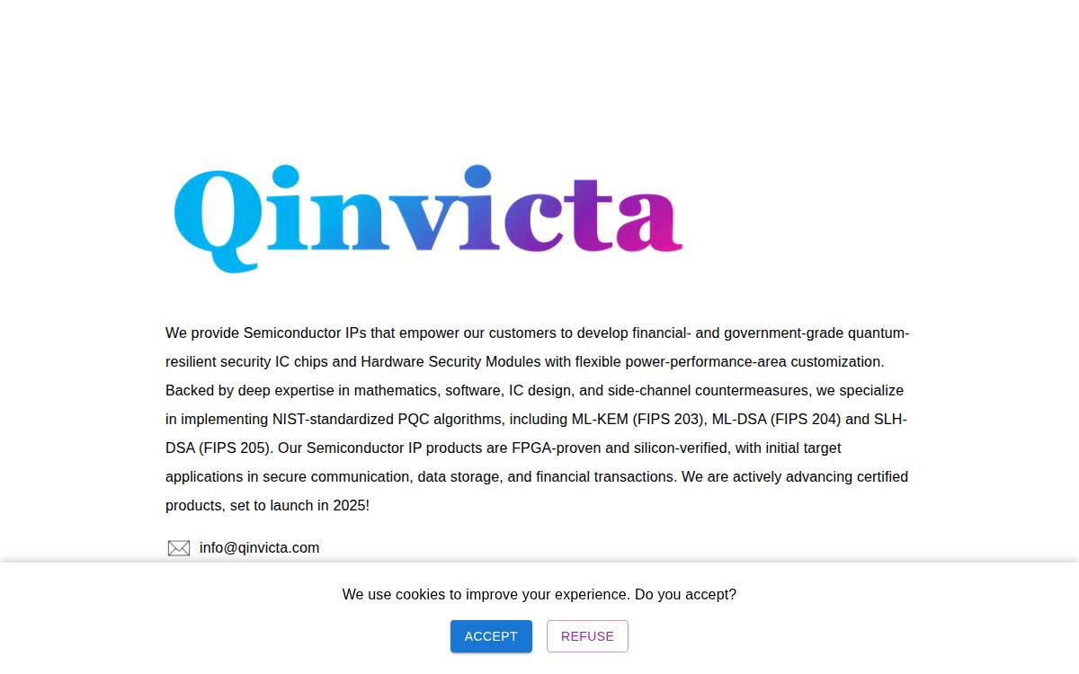 Qinvicta website preview