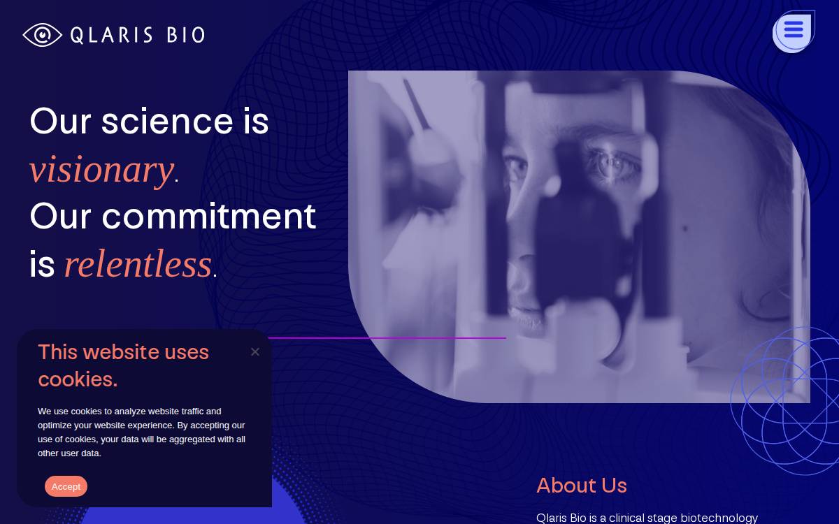 Qlaris Bio website preview