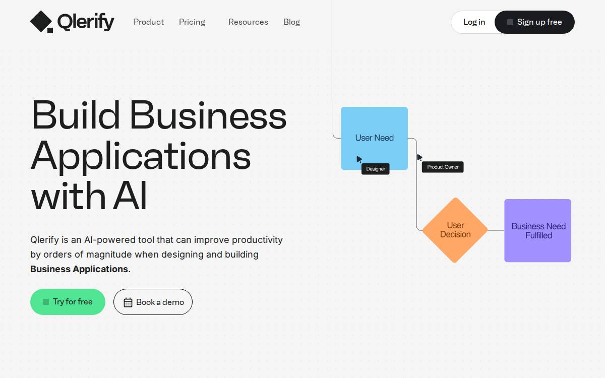 Qlerify website preview