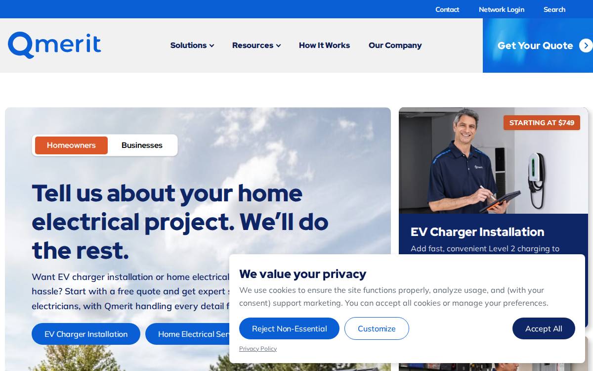 Qmerit website preview