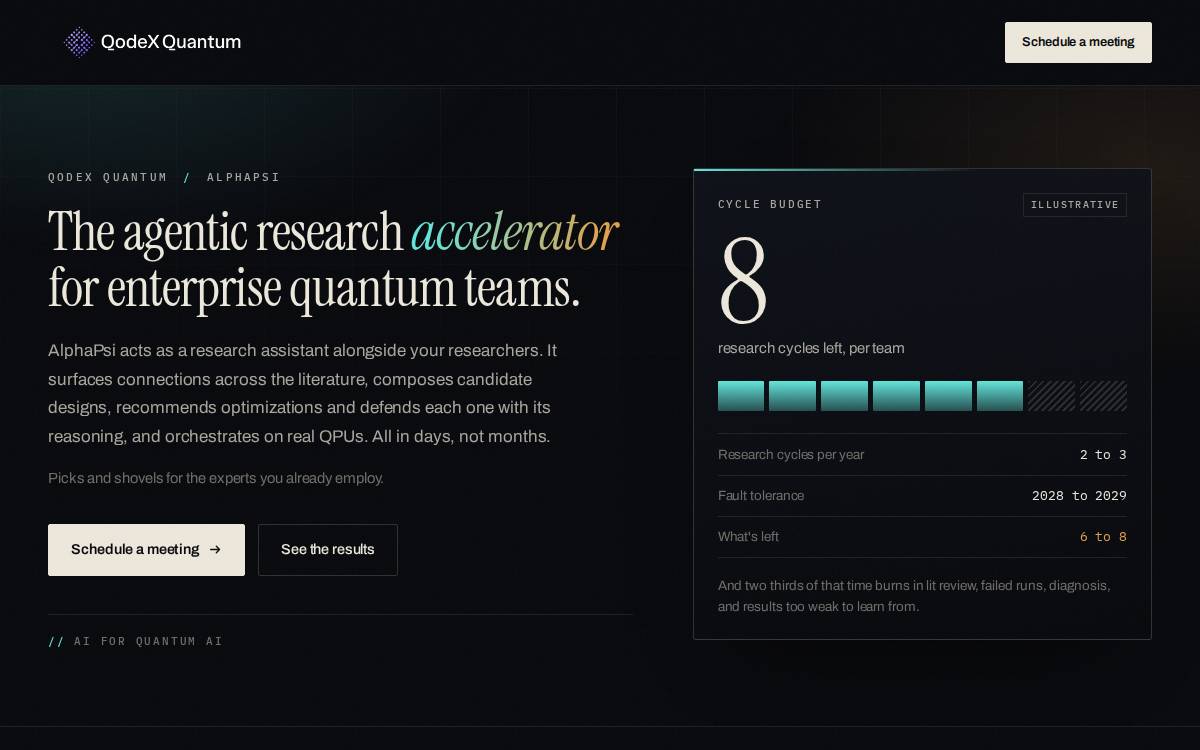 QodeX Quantum website preview