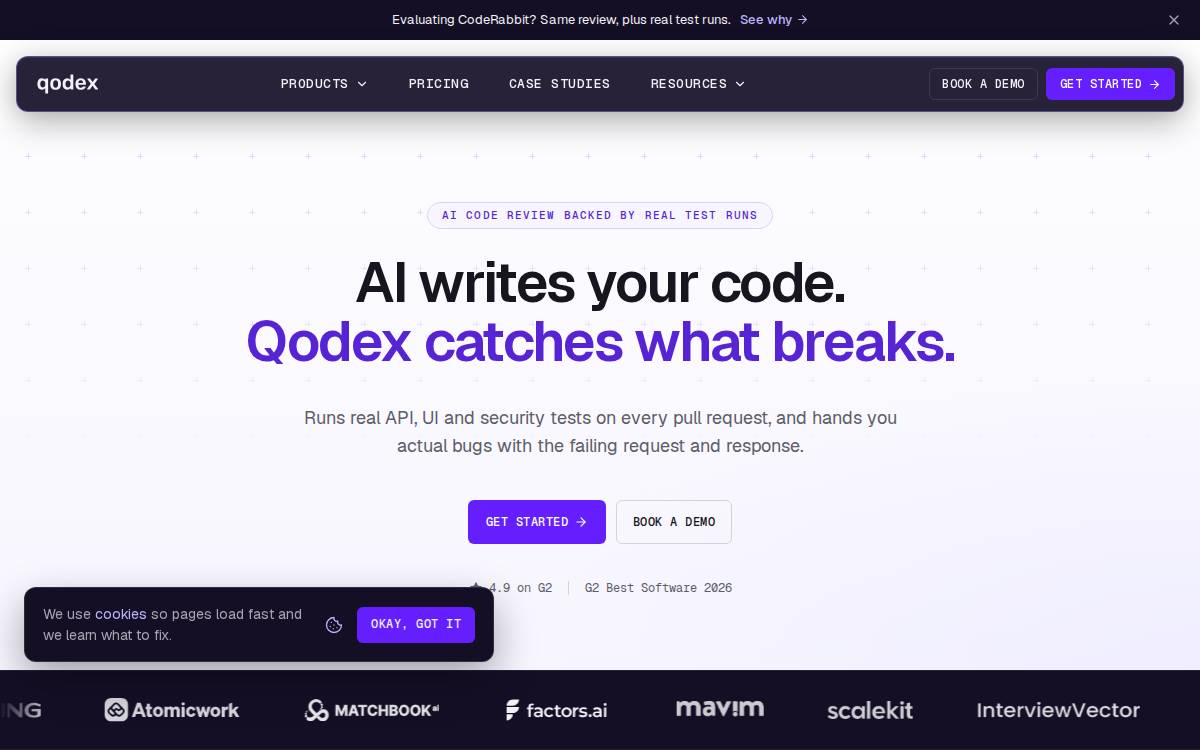 Qodex website preview