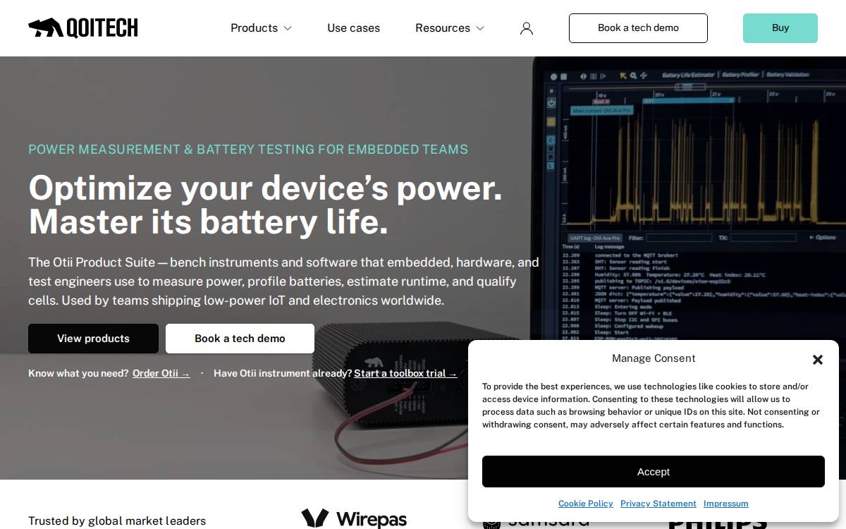 Qoitech website preview