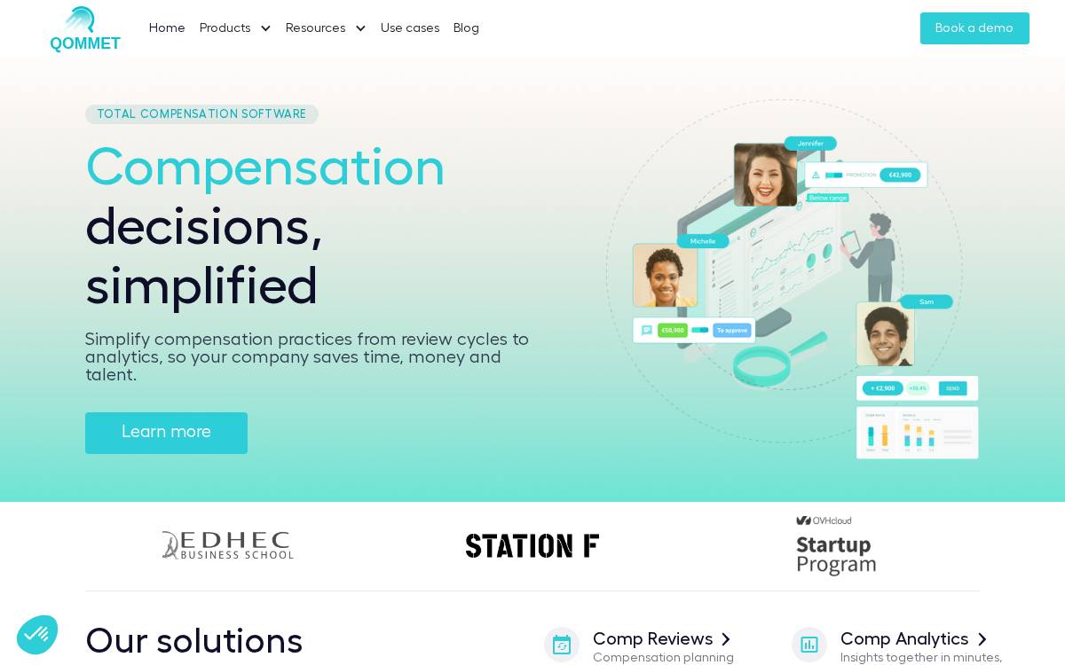 Qommet website preview