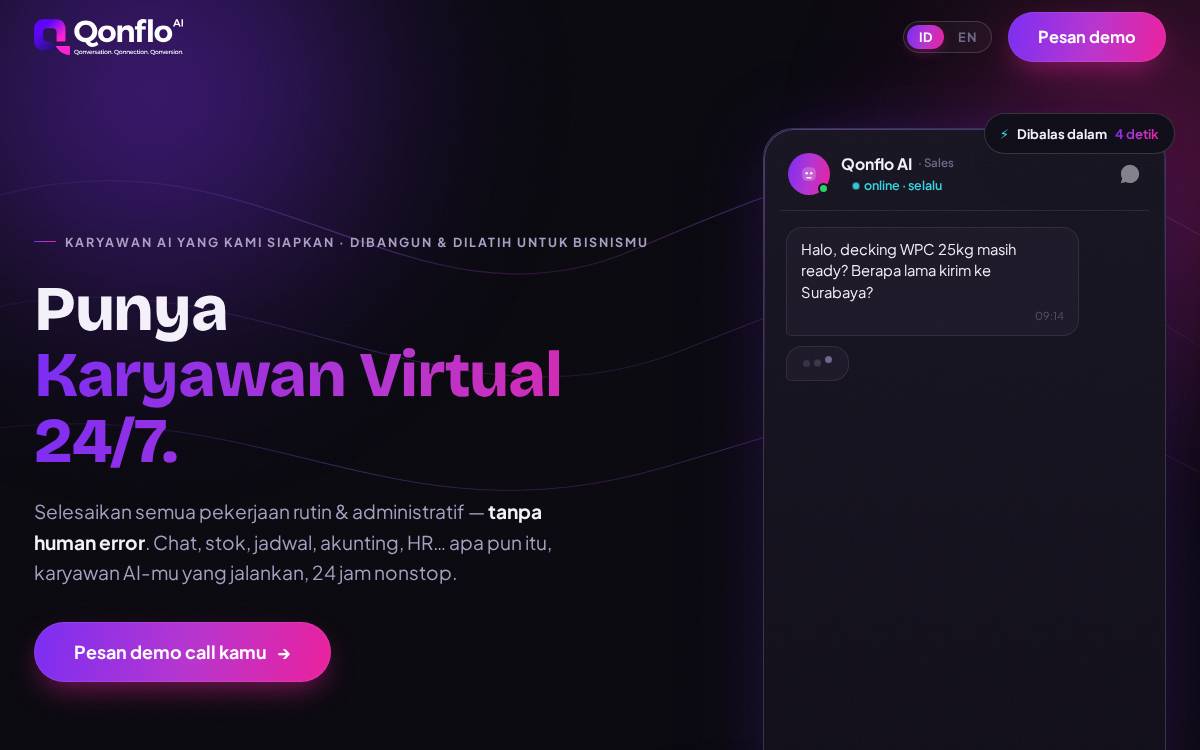 Qonflo website preview