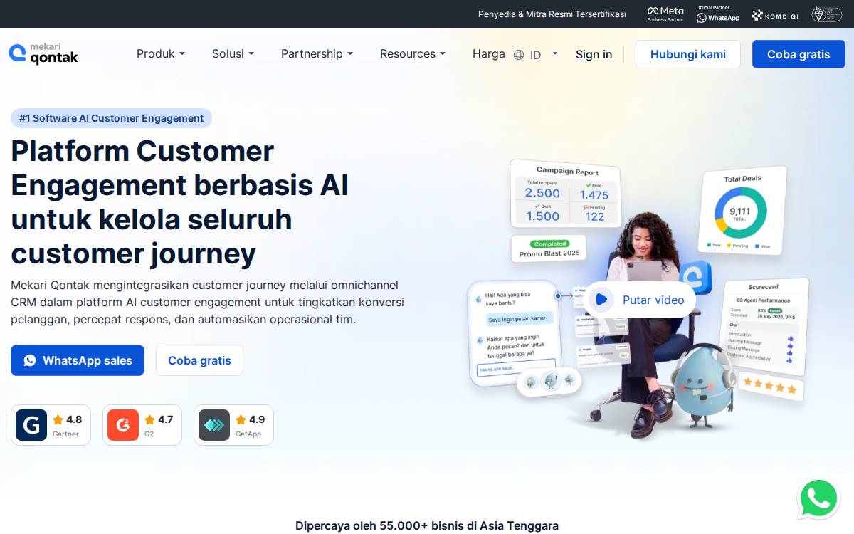 Qontak website preview