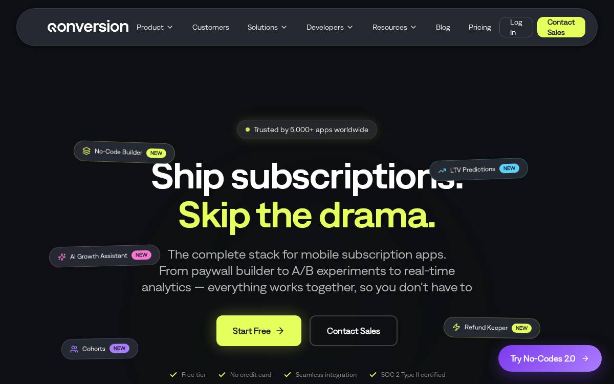 Qonversion website preview