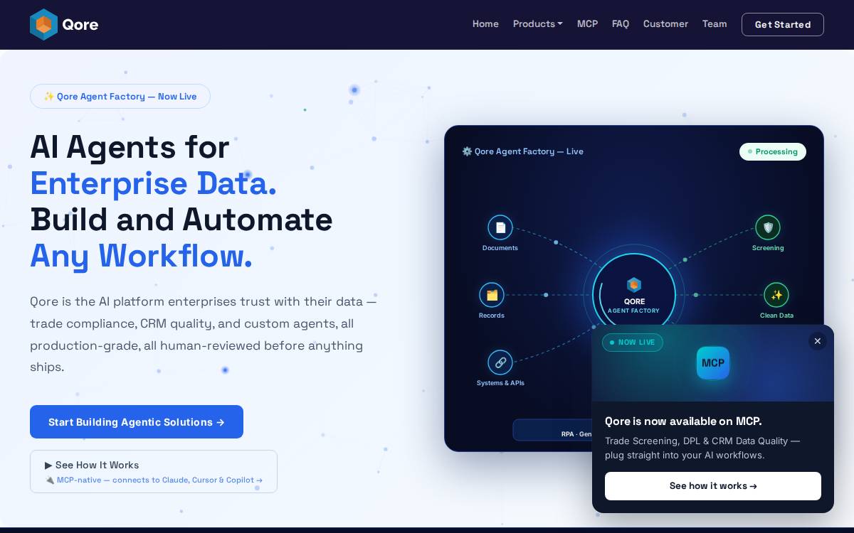 QoreNext website preview