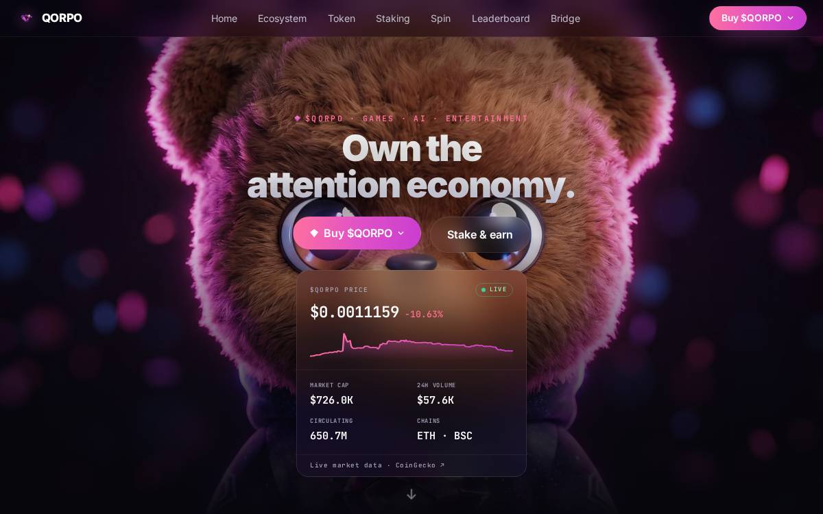 Qorpo website preview
