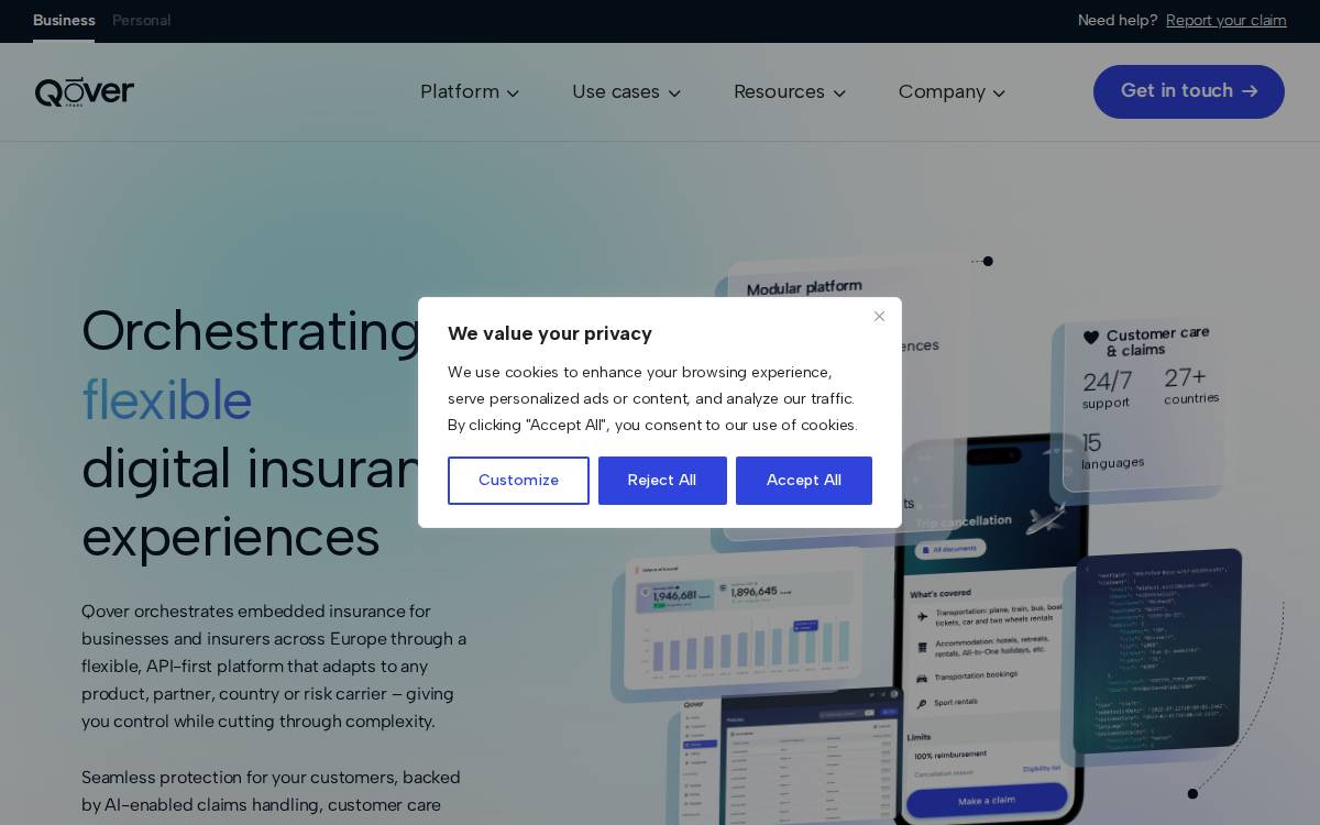Qover website preview