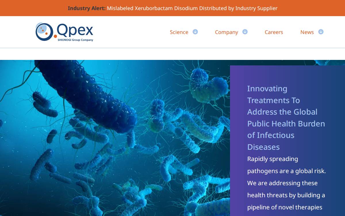 Qpex Biopharma website preview