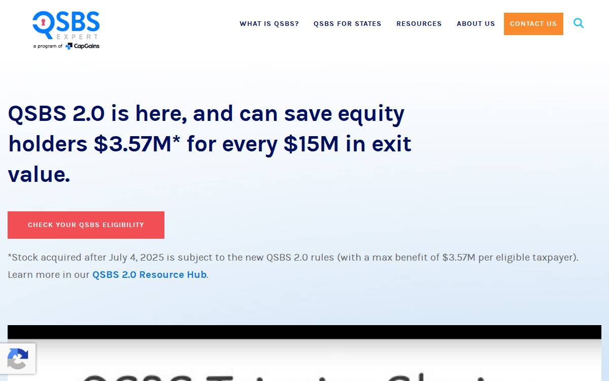 QSBS Expert website preview