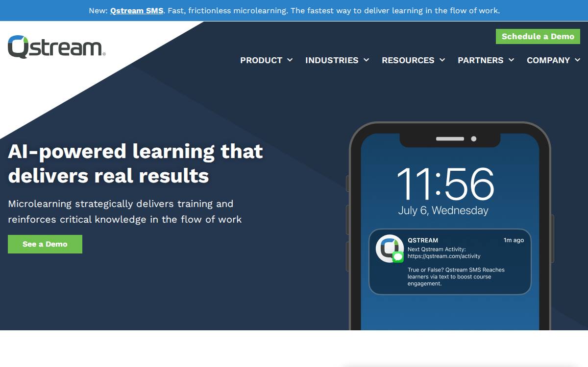 Qstream website preview