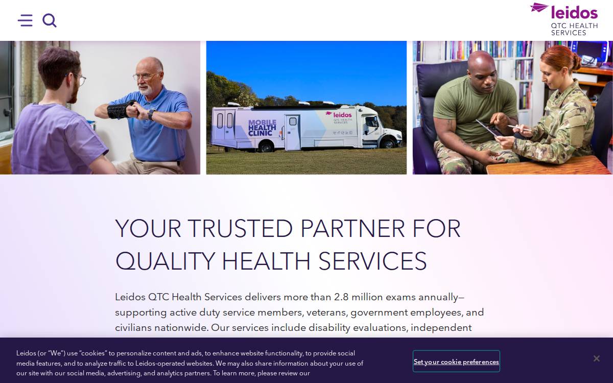 QTC Medical Services website preview