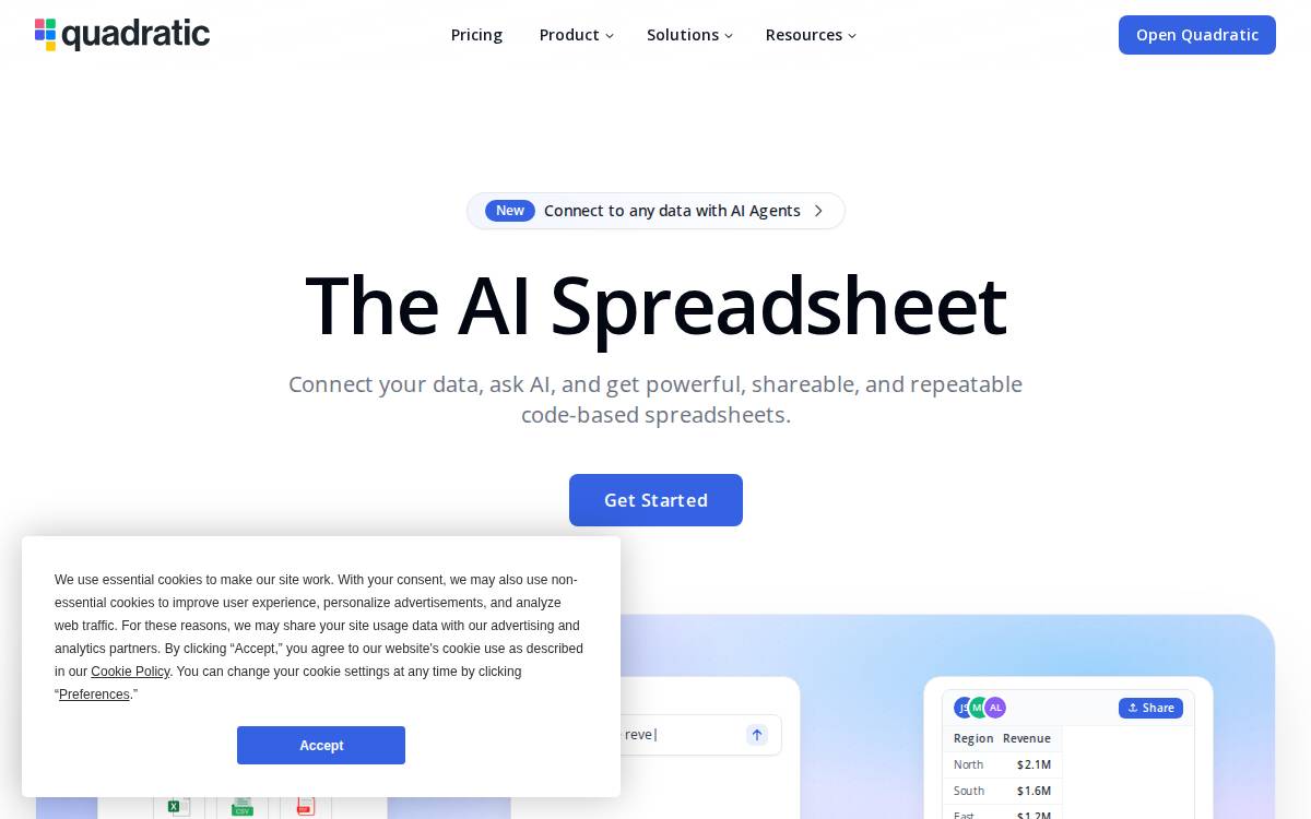 Quadratic website preview
