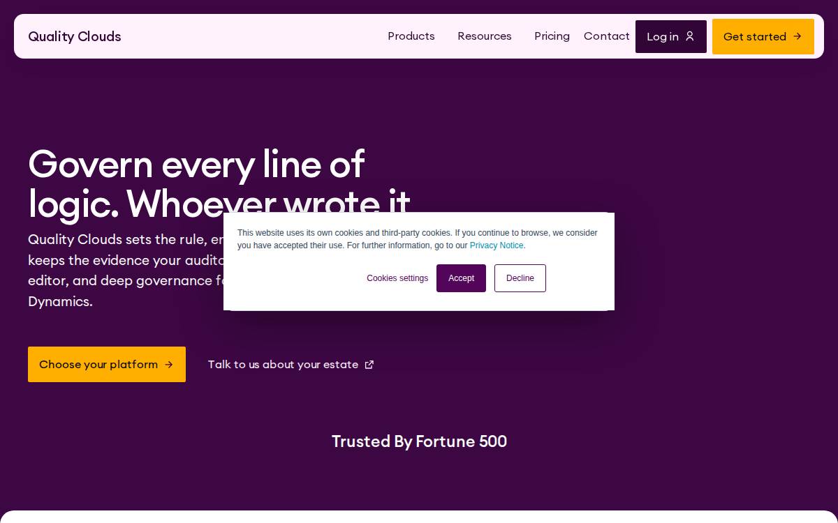 Quality Clouds website preview
