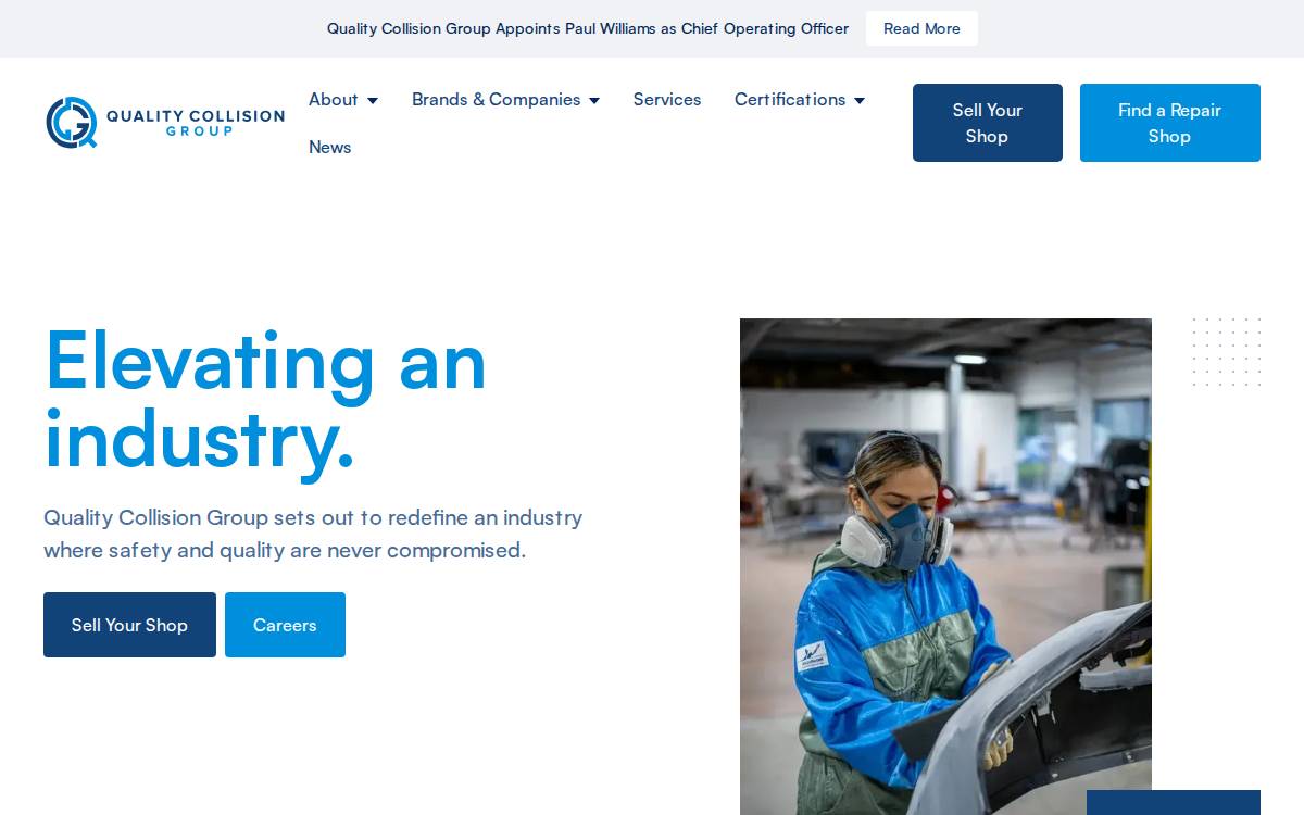 Quality Collision Group website preview