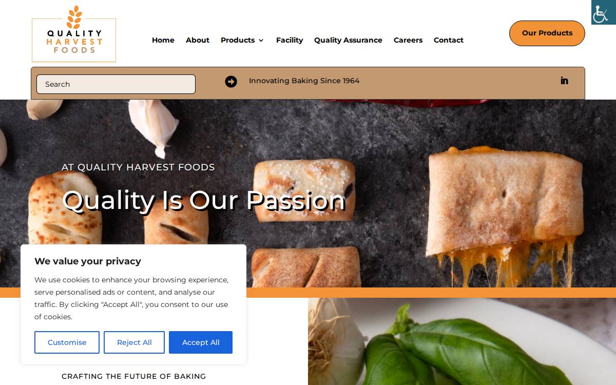 QUALITY HARVEST FOODS website preview