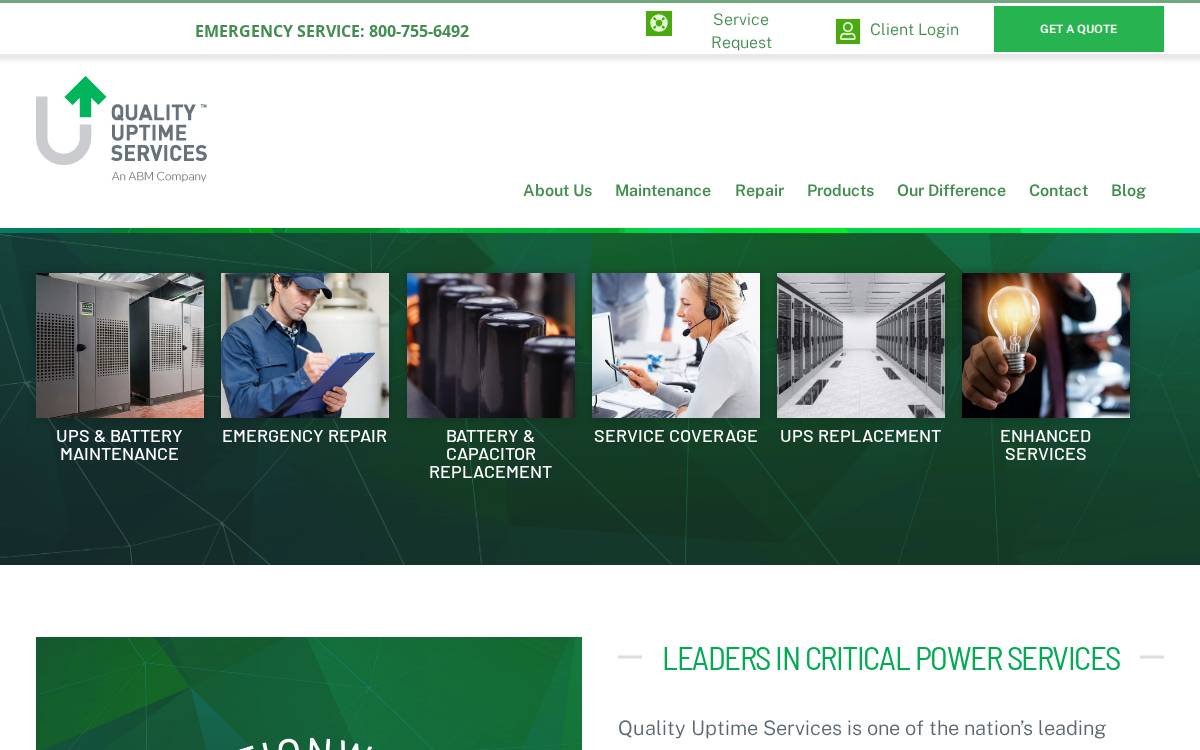 Quality Uptime Services website preview