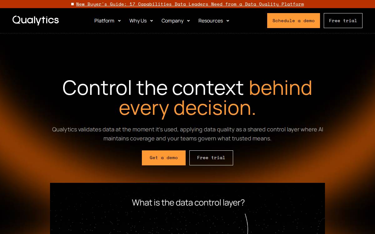 Qualytics website preview