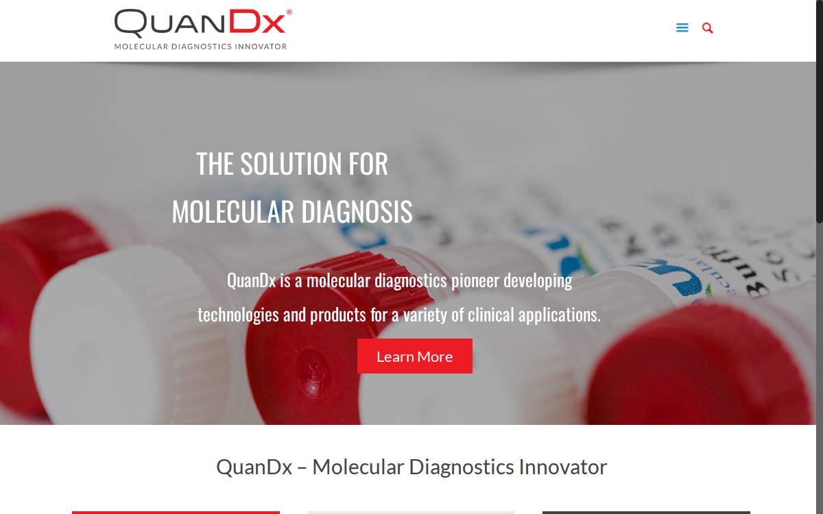 QuanDx website preview