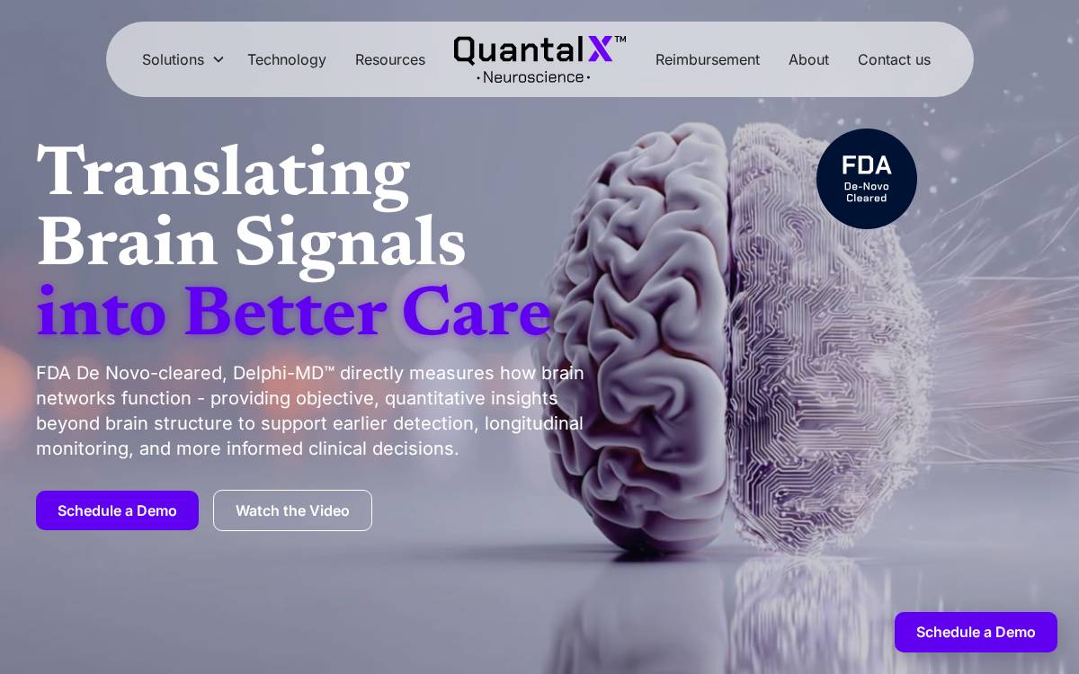 QuantalX Neuroscience website preview