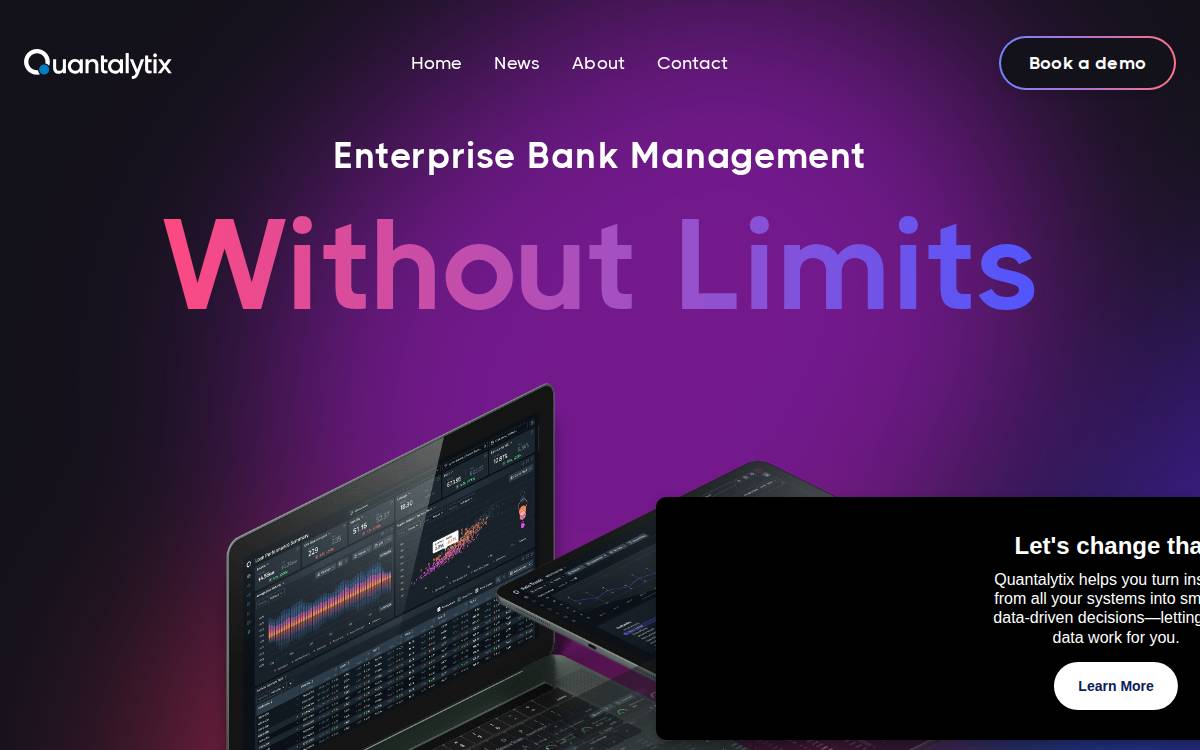 Quantalytix website preview