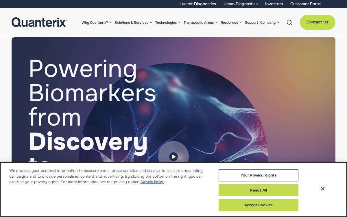 Quanterix website preview