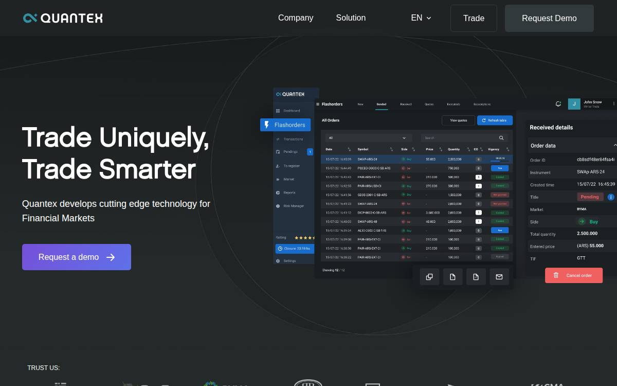 Quantex website preview