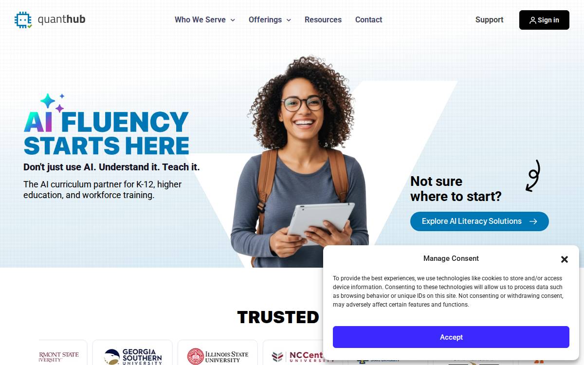 Quanthub website preview