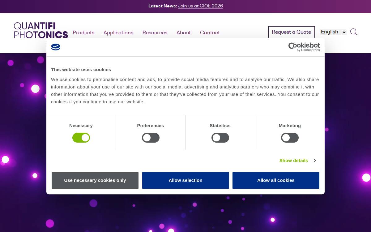 Quantifi Photonics website preview