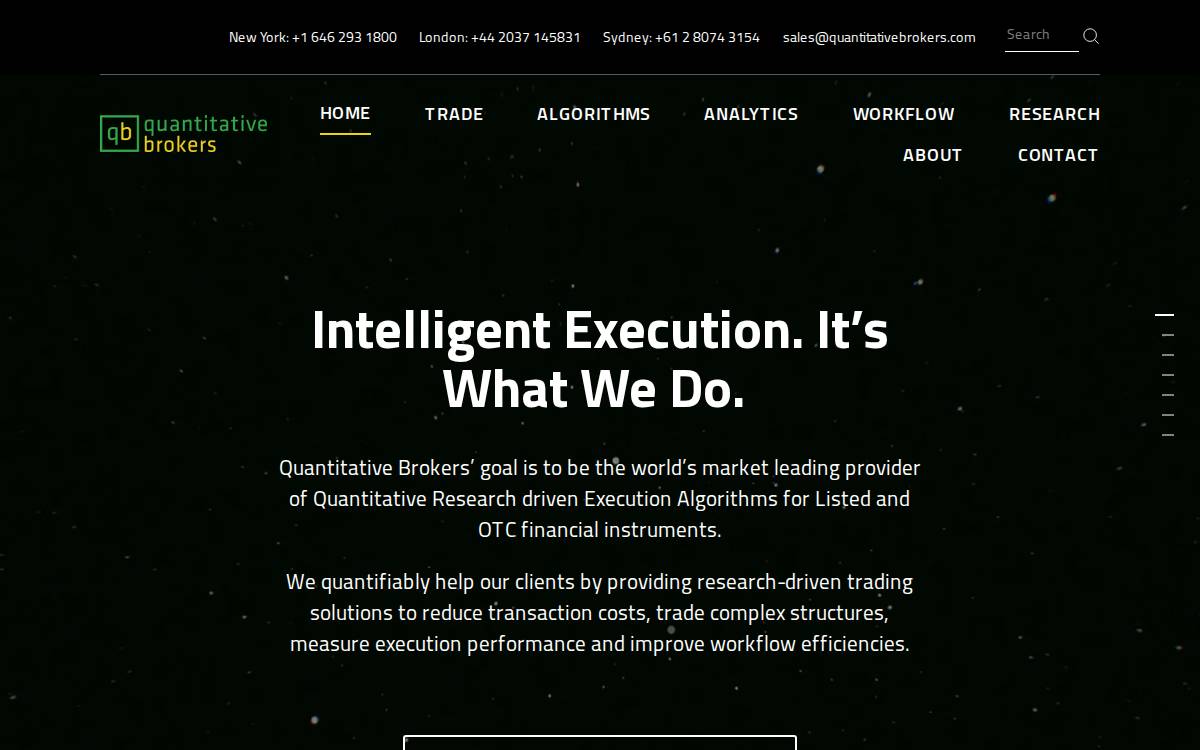 Quantitative Brokers website preview