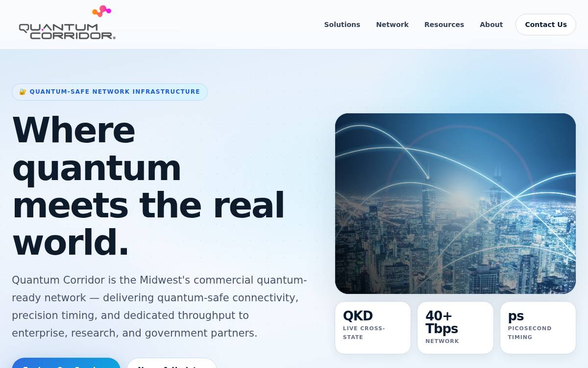 Quantum Corridor website preview