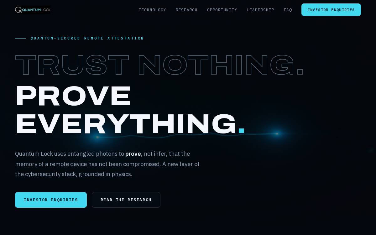 Quantum Lock website preview